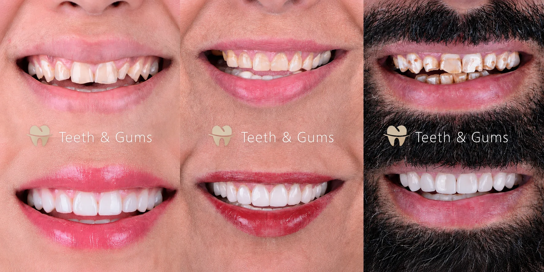 Teeth scaling before and after at Teeth & Gums, Lahore